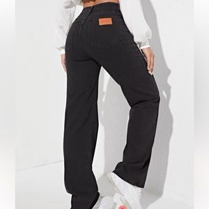 SHEIN High-Waist Black Wide Leg Jeans
